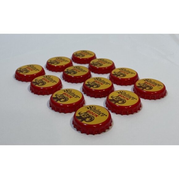 Lot of 12 Ram Head Red Yellow Shiner Bock Texas Beer Bottle Caps Twist Top Lid - Picture 3 of 9